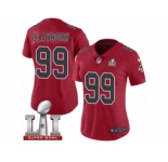 Women's Nike Atlanta Falcons #99 Adrian Clayborn Limited Red Rush Super Bowl LI 51 NFL Jersey