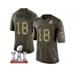 Youth Nike Atlanta Falcons #18 Taylor Gabriel Limited Green Salute to Service Super Bowl LI 51 NFL Jersey
