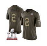 Youth Nike Atlanta Falcons #2 Matt Ryan Limited Green Salute to Service Super Bowl LI 51 NFL Jersey