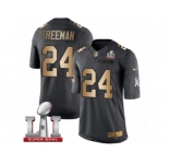 Youth Nike Atlanta Falcons #24 Devonta Freeman Limited Black Gold Salute to Service Super Bowl LI 51 NFL Jersey
