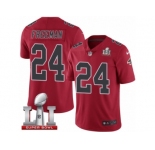 Youth Nike Atlanta Falcons #24 Devonta Freeman Limited Red Rush Super Bowl LI 51 NFL Jersey