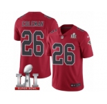 Youth Nike Atlanta Falcons #26 Tevin Coleman Limited Red Rush Super Bowl LI 51 NFL Jersey