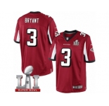 Youth Nike Atlanta Falcons #3 Matt Bryant Limited Red Team Color Super Bowl LI 51 NFL Jersey