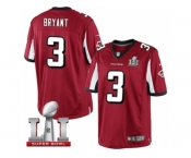 Youth Nike Atlanta Falcons #3 Matt Bryant Limited Red Team Color Super Bowl LI 51 NFL Jersey