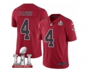 Youth Nike Atlanta Falcons #4 Brett Favre Limited Red Rush Super Bowl LI 51 NFL Jersey