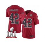 Youth Nike Atlanta Falcons #42 Patrick DiMarco Limited Red Rush Super Bowl LI 51 NFL Jersey