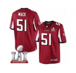 Youth Nike Atlanta Falcons #51 Alex Mack Limited Red Team Color Super Bowl LI 51 NFL Jersey