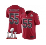 Youth Nike Atlanta Falcons #55 Paul Worrilow Limited Red Rush Super Bowl LI 51 NFL Jersey