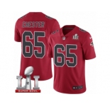 Youth Nike Atlanta Falcons #65 Chris Chester Limited Red Rush Super Bowl LI 51 NFL Jersey