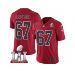Youth Nike Atlanta Falcons #67 Andy Levitre Limited Red Rush Super Bowl LI 51 NFL Jersey