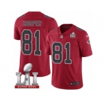 Youth Nike Atlanta Falcons #81 Austin Hooper Limited Red Rush Super Bowl LI 51 NFL Jersey