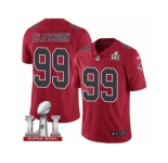 Youth Nike Atlanta Falcons #99 Adrian Clayborn Limited Red Rush Super Bowl LI 51 NFL Jersey