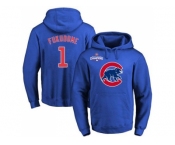 Chicago Cubs #1 Kosuke Fukudome Blue 2016 World Series Champions Primary Logo Pullover Baseball Hoodie