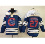 Chicago Cubs #27 Addison Russell Blue Sawyer Hooded Sweatshirt MLB Hoodie