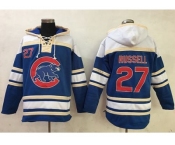 Chicago Cubs #27 Addison Russell Blue Sawyer Hooded Sweatshirt MLB Hoodie