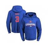 Chicago Cubs #3 David Ross Blue 2016 World Series Champions Pullover Baseball Hoodie