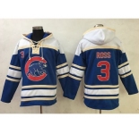 Chicago Cubs #3 David Ross Blue Sawyer Hooded Sweatshirt MLB Hoodie