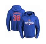 Chicago Cubs #38 Carlos Zambrano Blue 2016 World Series Champions Pullover Baseball Hoodie