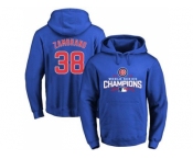 Chicago Cubs #38 Carlos Zambrano Blue 2016 World Series Champions Pullover Baseball Hoodie