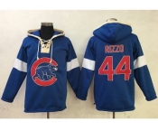 Chicago Cubs #44 Anthony Rizzo Blue Pullover Baseball Hoodie