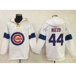 Chicago Cubs #44 Anthony Rizzo White Pullover Baseball Hoodie