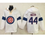 Chicago Cubs #44 Anthony Rizzo White Pullover Baseball Hoodie