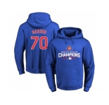 Chicago Cubs #70 Joe Maddon Blue 2016 World Series Champions Pullover Baseball Hoodie