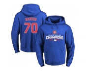 Chicago Cubs #70 Joe Maddon Blue 2016 World Series Champions Pullover Baseball Hoodie
