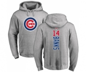 MLB Nike Chicago Cubs #14 Ernie Banks Ash Backer Pullover Hoodie