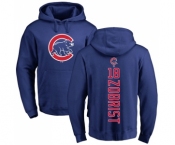 MLB Nike Chicago Cubs #18 Ben Zobrist Royal Blue Backer Pullover Hoodie