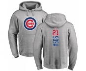 MLB Nike Chicago Cubs #21 Sammy Sosa Ash Backer Pullover Hoodie
