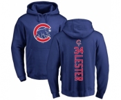 MLB Nike Chicago Cubs #34 Jon Lester Royal Blue Backer Pullover Hoodie