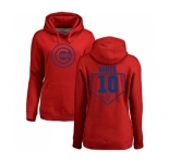 MLB Women's Nike Chicago Cubs #10 Ron Santo Red RBI Pullover Hoodie