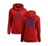 MLB Women's Nike Chicago Cubs #22 Jason Heyward Red RBI Pullover Hoodie