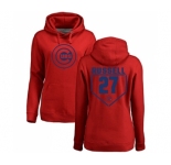 MLB Women's Nike Chicago Cubs #27 Addison Russell Red RBI Pullover Hoodie