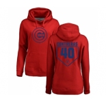 MLB Women's Nike Chicago Cubs #40 Willson Contreras Red RBI Pullover Hoodie
