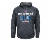 Men's Chicago Cubs Graphite 2016 Postseason Authentic Collection Came To Reign Streak Fleece Pullover Hoodie