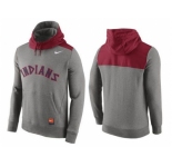 Men's Cleveland Indians Nike Gray Cooperstown Collection Hybrid Pullover Hoodie