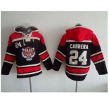 Detroit Tigers #24 Miguel Cabrera Black Sawyer Hooded Sweatshirt MLB Hoodie