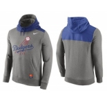Men's Los Angeles Dodgers Nike Gray Cooperstown Collection Hybrid Pullover Hoodie_1