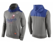Men's Los Angeles Dodgers Nike Gray Cooperstown Collection Hybrid Pullover Hoodie_1