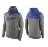Men's Los Angeles Dodgers Nike Gray Cooperstown Collection Hybrid Pullover Hoodie