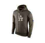 Men's Los Angeles Dodgers Nike Olive Salute To Service KO Performance Hoodie