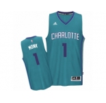 Men Adidas Charlotte Hornets #1 Malik Monk Authentic Light Blue Road NBA Jersey