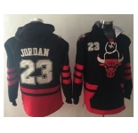 Chicago Bulls #23 Michael Jordan Black Name & Number Pullover NBA Hoodie
