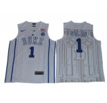 Duke Blue Devils #1 Harry Giles White Basketball Elite Stitched NCAA Jersey