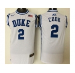 Duke Blue Devils #2 Quinn Cook White Basketball Stitched NCAA Jersey