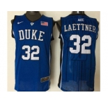 Duke Blue Devils #32 Christian Laettner Blue Basketball Stitched NCAA Jersey