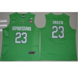 Michigan State Spartans #23 Draymond Green Apple Green Authentic Basketball Stitched NCAA Jersey