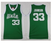 Michigan State Spartans #33 Magic Johnson Green Throwback Basketball Stitched NCAA Jersey